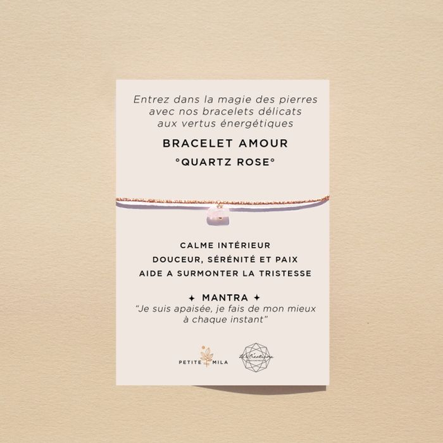 Bracelet énergétique Amour en Quartz Rose - PETITE MILA