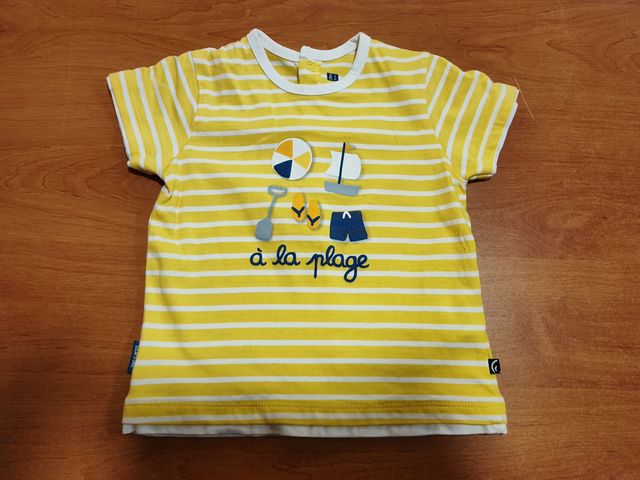 T-shirt rayé jaune 18 mois