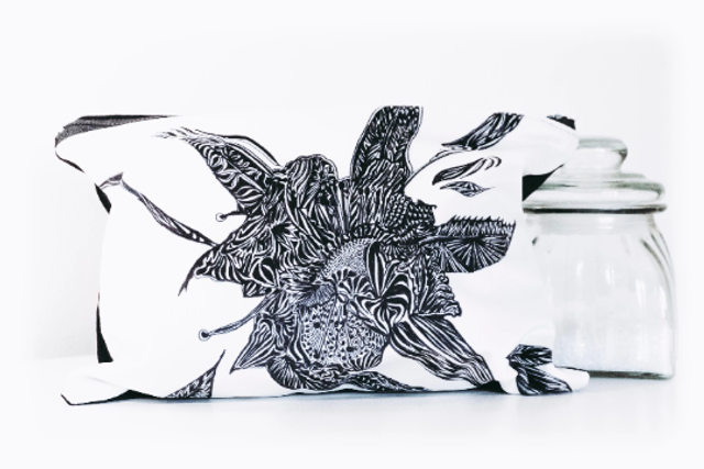 Velvet Rhododendron Designed Large Cosmetic Purse