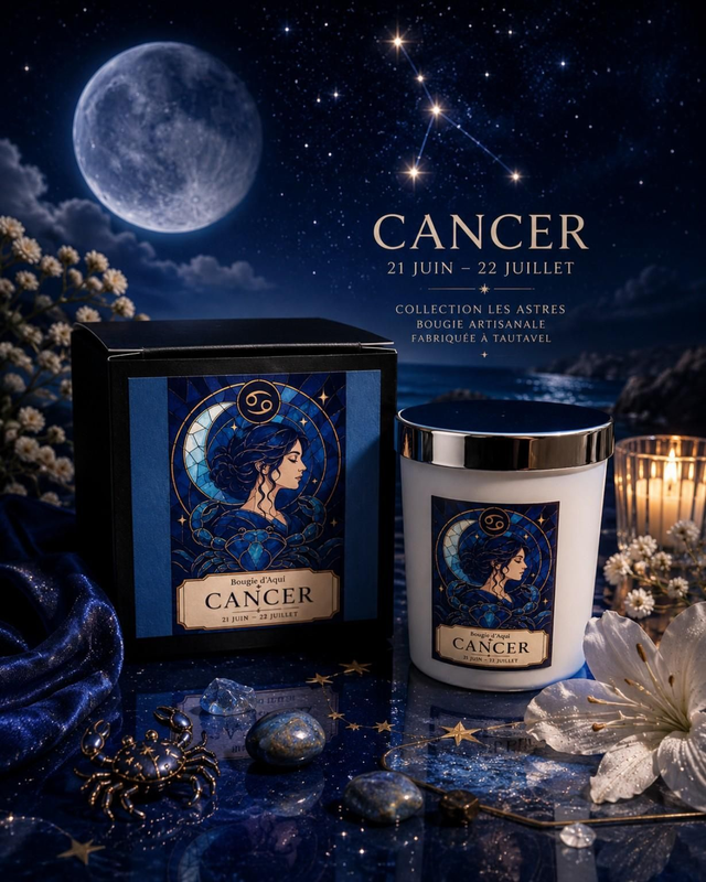 Bougie Zodiaque Cancer – Cachemire &amp; Soie – 160 g