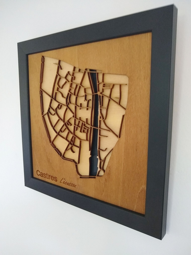 B09 – Carte de Castres 3D – Décoration Murale Design