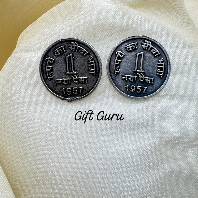 Oxidised 1 rupee studs