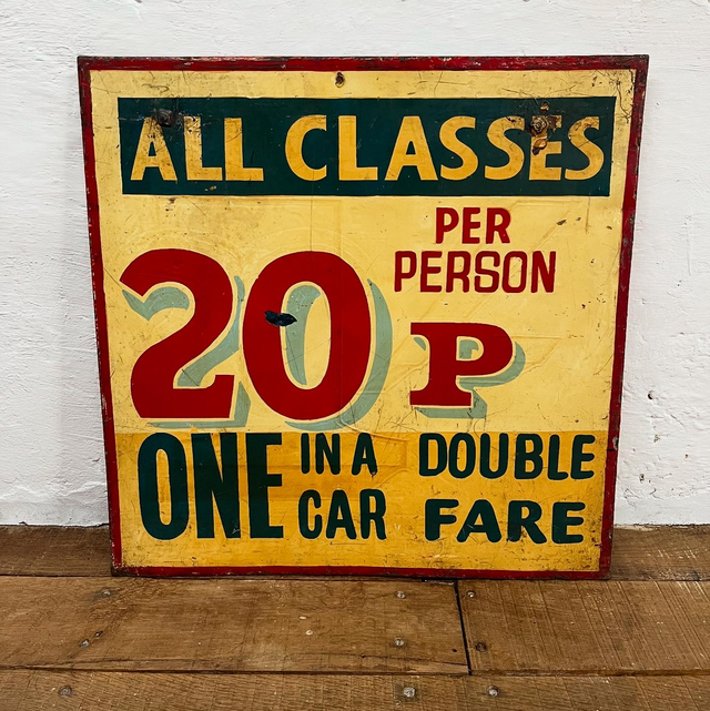 Original 1950’s/60s Funfair/ Fairground Attraction Hand Painted Showman’s Sign - Repainted in 1970/71