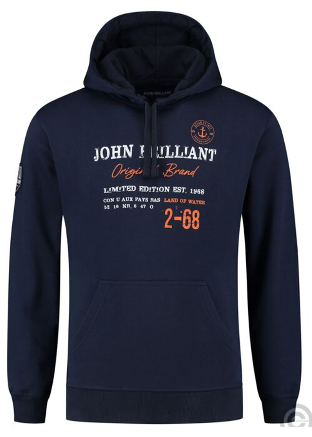 Hoodie sweatshirt with nautical print, Darkblue