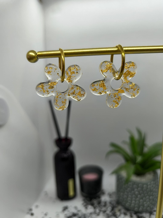 Pampilles interchangeables LAURA feuilles d'or 