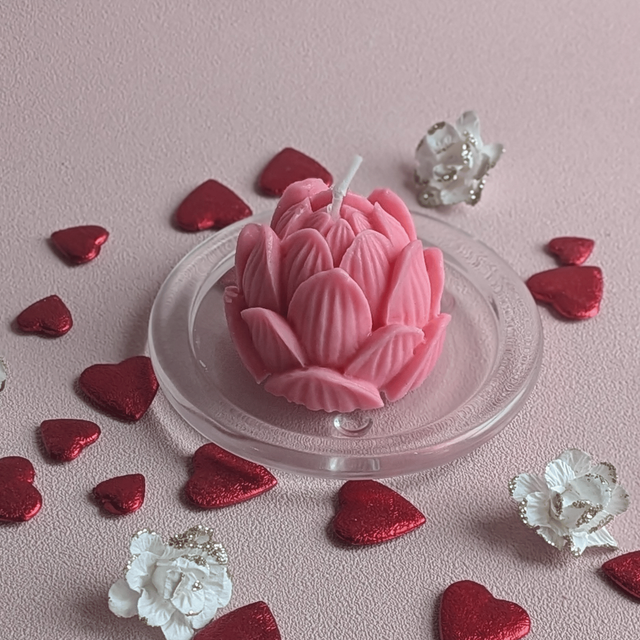 🕯️ Bougie moulée Lotus 60g – Vanille