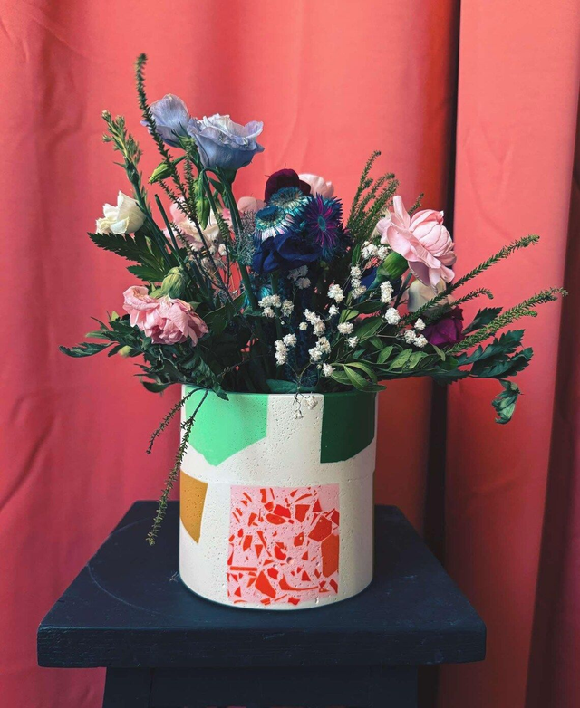  Osłonka na doniczkę, beżowa doniczka lastryko, pojemnik dekoracyjny