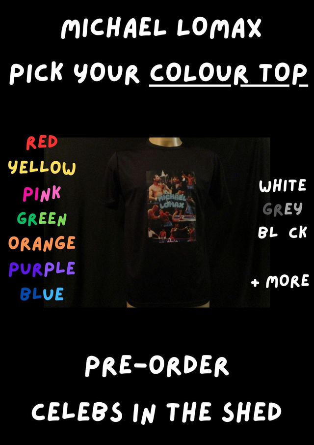 Michael 'The Look' Lomax ABA Champion Prizefighter 3 Boxer Picture T-Shirt (Blue Bubble) ADULT 100% Polyester Crew Neck Top PRE-ORDER