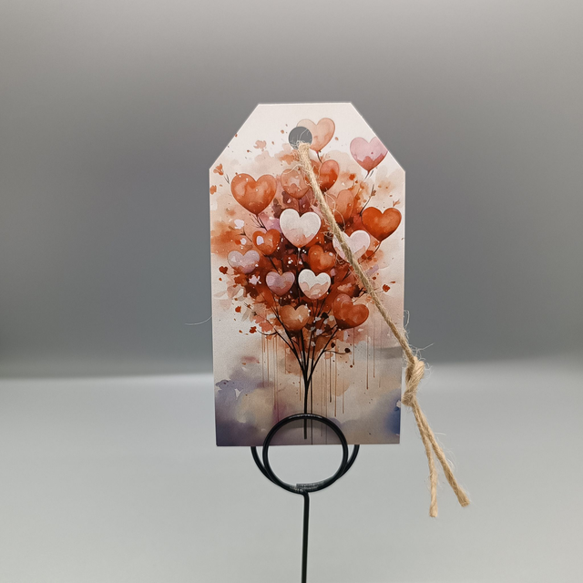 Geschenkanhänger Luftballon Herzen