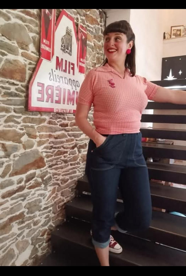 Haut rose carreaux écru 