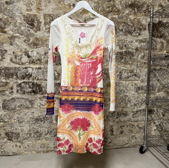 Graphic mesh dress #0369