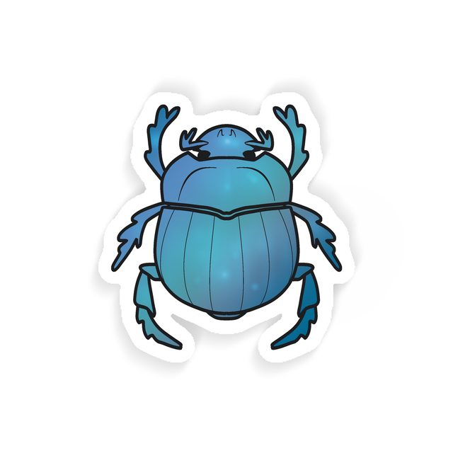 Blue scarab vinyl sticker