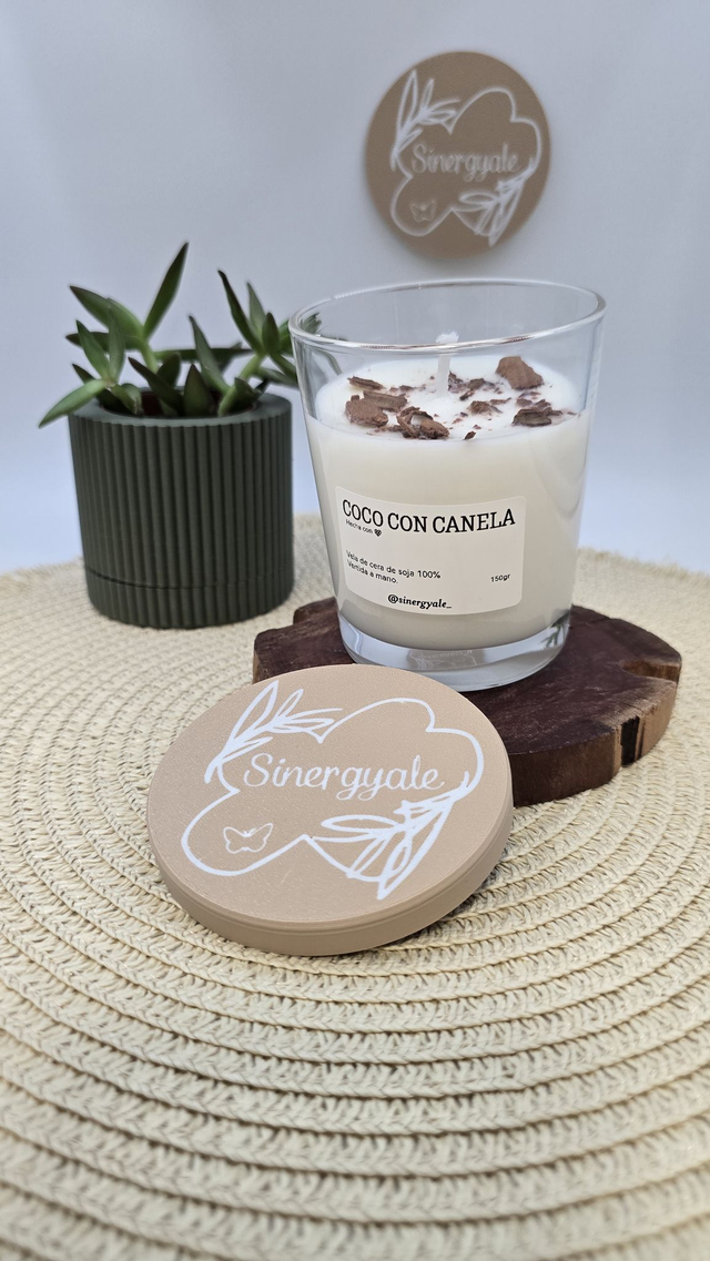 Vela en cristal - Coco con canela