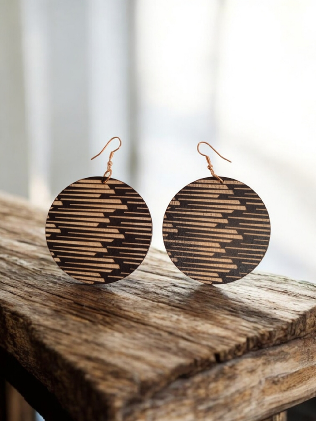Boucles d’oreilles “Ivory Forest Lines”