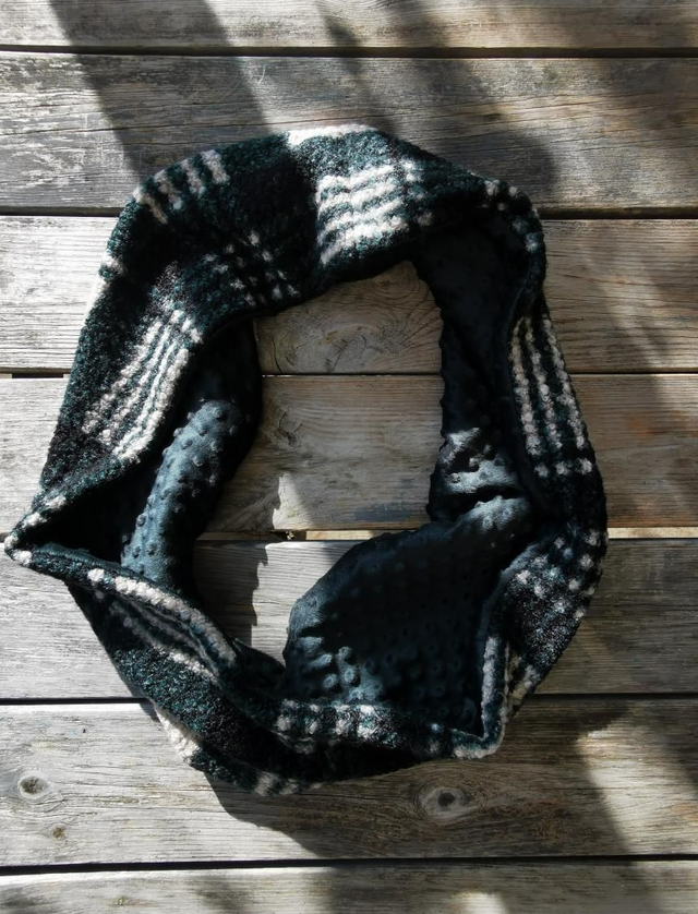 Double snood LUCIEN carreaux vert sapin