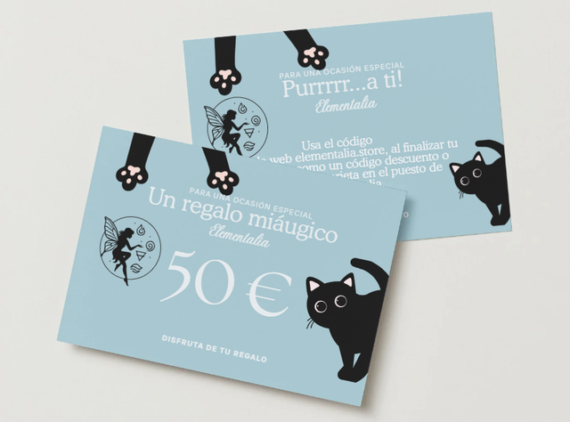 Tarjeta Regalo Elementalia – 50 € (Diseño Gatito) 
