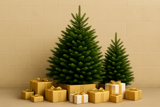 Christmas Tree Bundle &quot;Little and Large&quot; 1 x 3ft and 1 x 6ft Cut Norman Fir