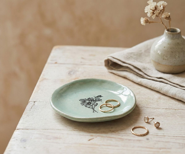 Jewellery dish - Flower green