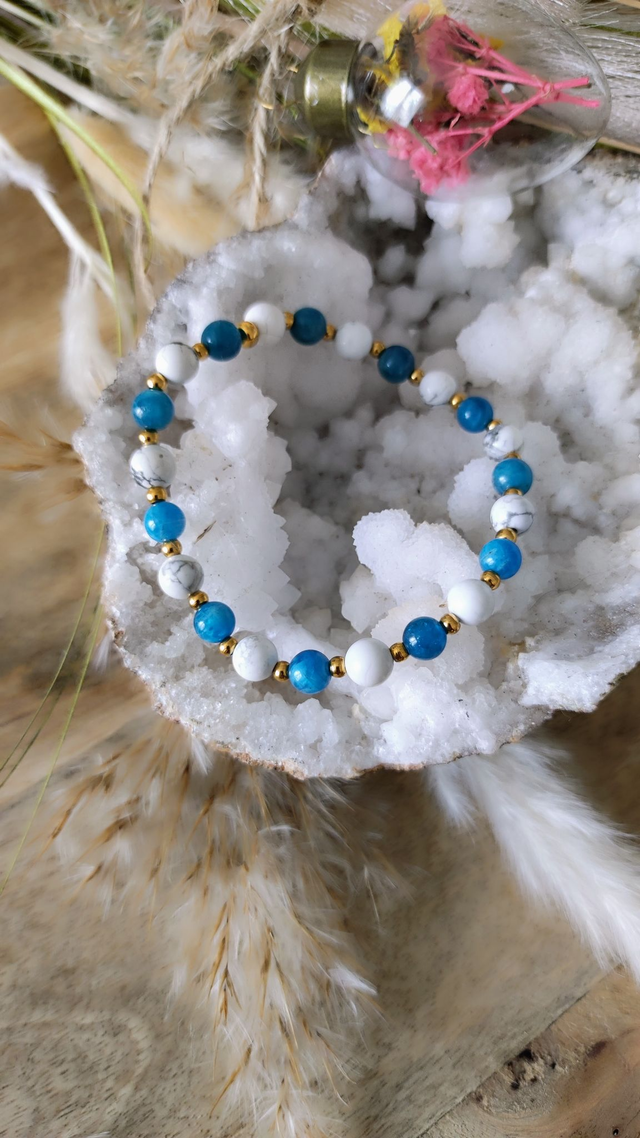 Bracelet Apatite et Howlite