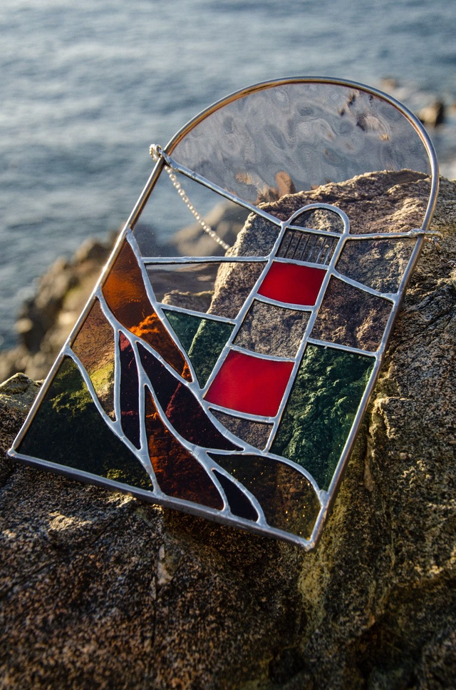 Vitrail Phare multicolore fait main ✨