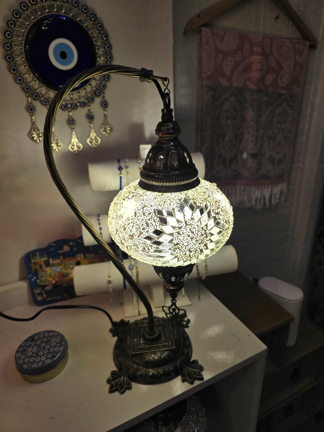 Large Mosaic Swanneck Table Lamp