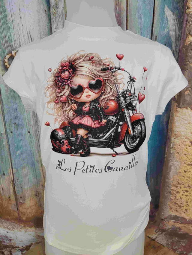 T-SHIRT BLANC ENFANT/ADO PETITES CANAILLES (E1)