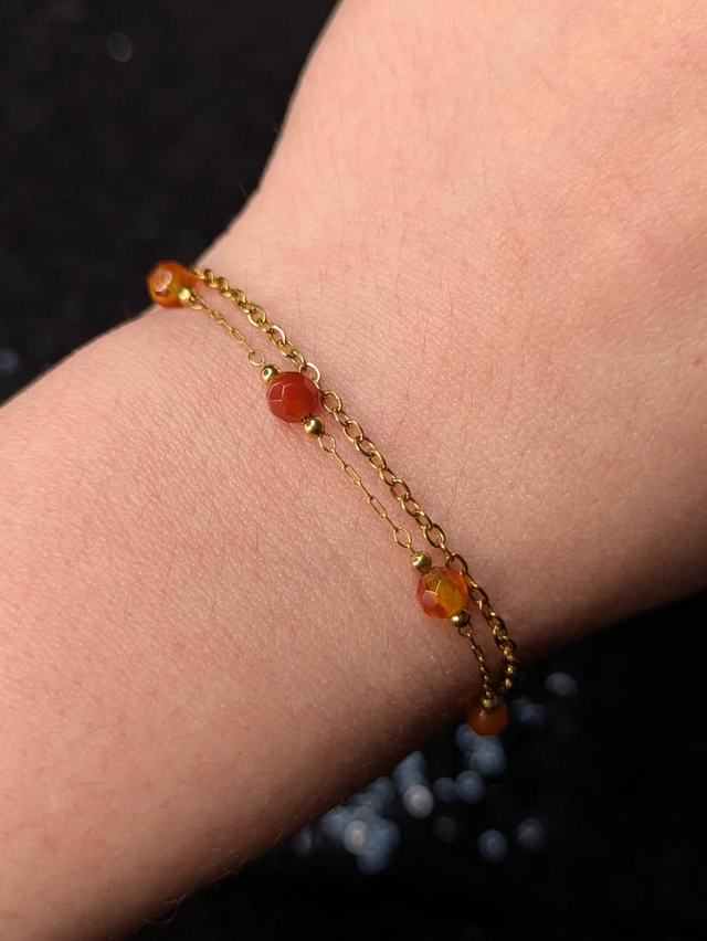 Bracelet cornaline double 
