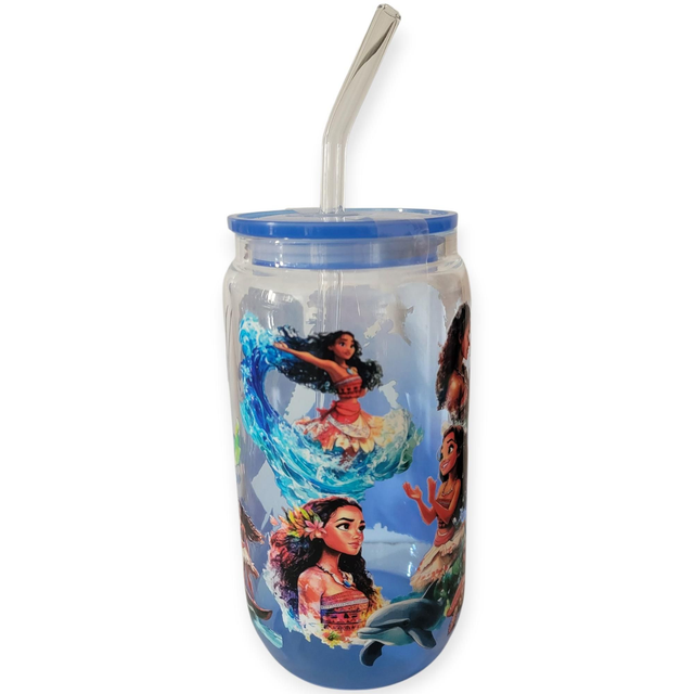 Gourde avec paille en verre Vaiana 