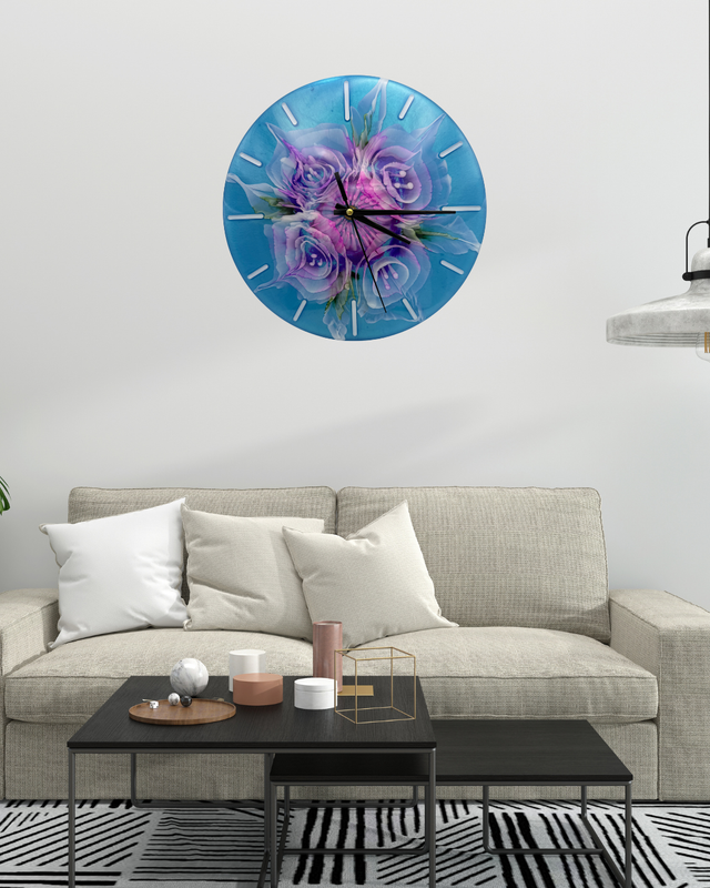 Large Resin Wall Clock – Ocean Bloom Design
