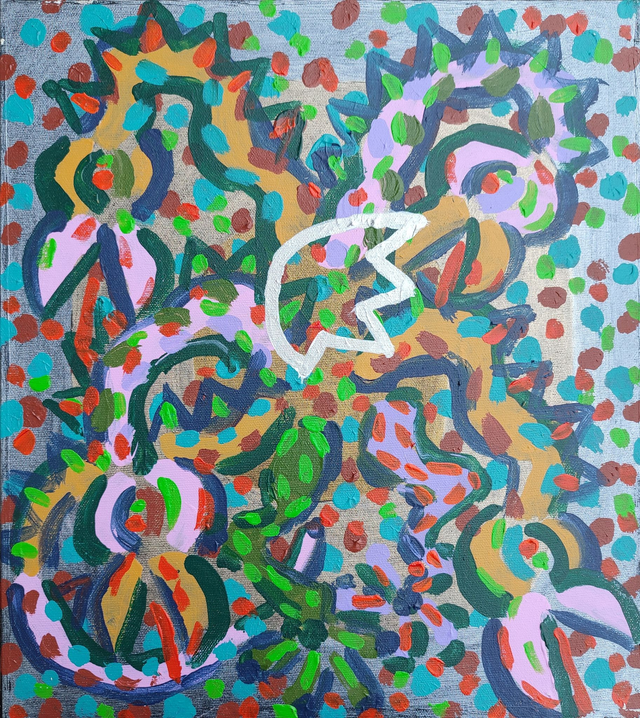 Smoki 41x46 akryl płótno 2018