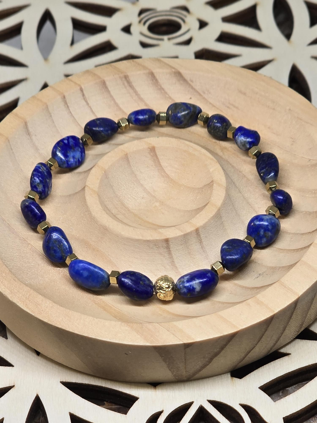Bracelet Lapis lazuli petites pierres roulées 