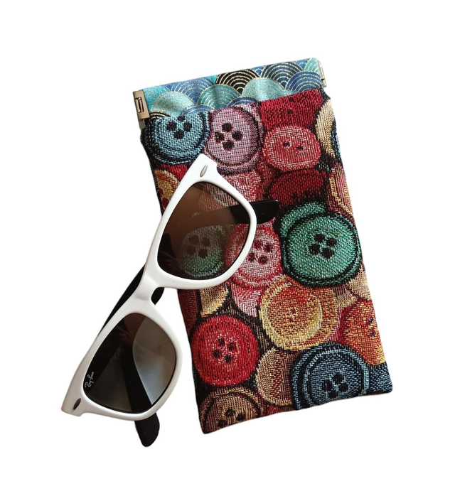 Étui à lunettes clic-clac/ Étui lunettes tapisserie et tissu Japonais 