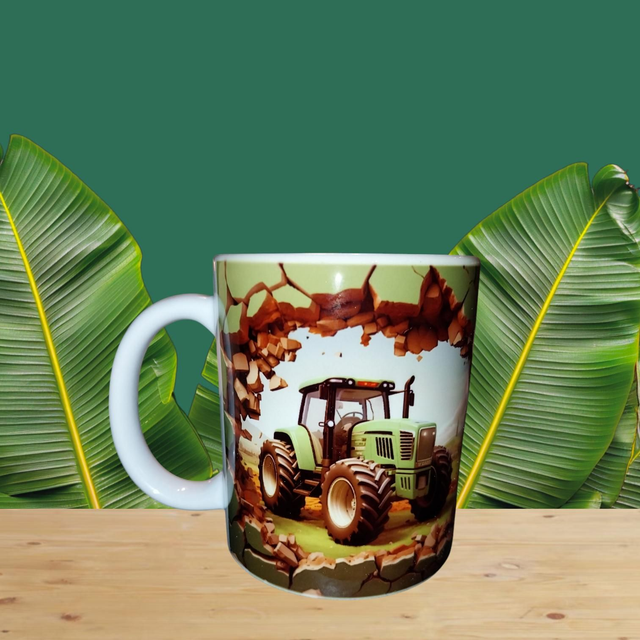 Mug tracteur vert 
