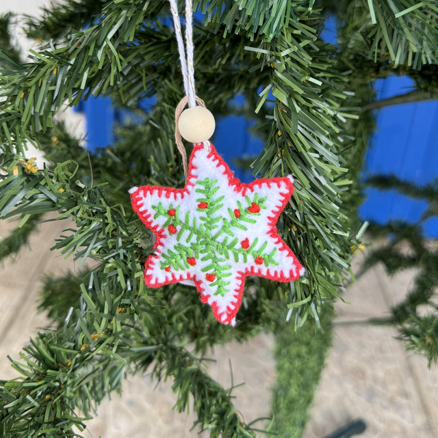 Étoile de Noël brodé 