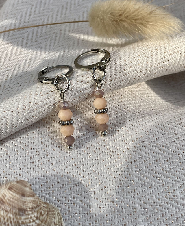 Boucles d’oreilles Prisme Marin Beige
