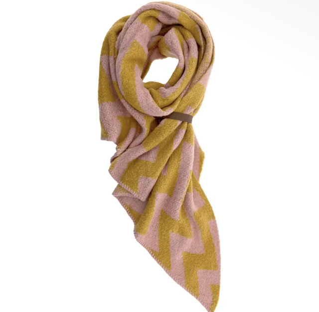 Schal Zigzag rosa/gelb