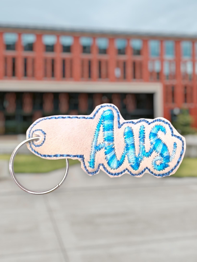 Porte clef avs bleu