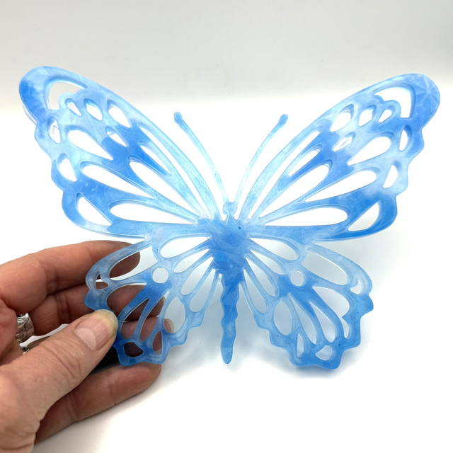 Papillon Holographique nuances de bleus 