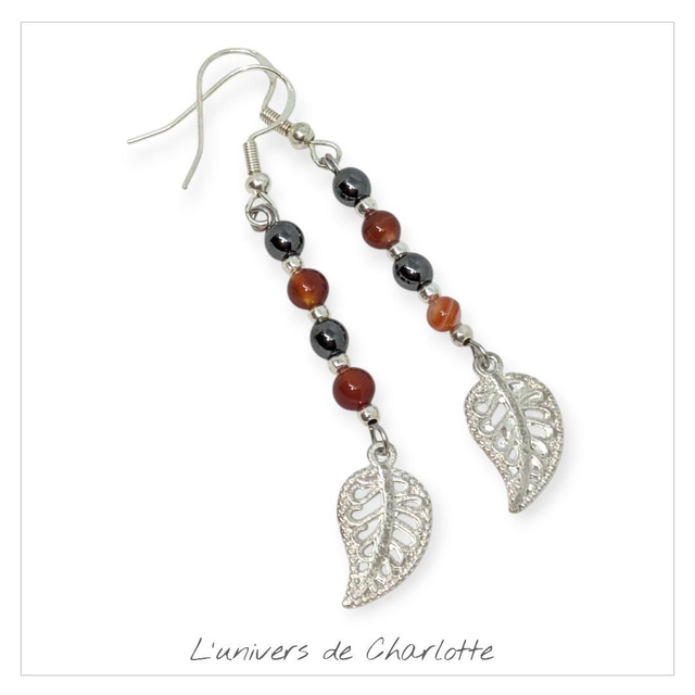 Boucles d&#039;oreilles &quot;Cornaline&quot; BO-050