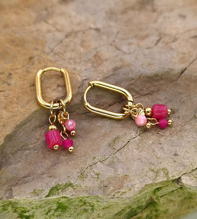 Elsa-Minis créoles pierres naturelles