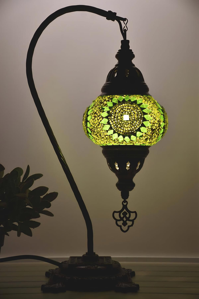 Medium Mosaic Swanneck Table Lamp