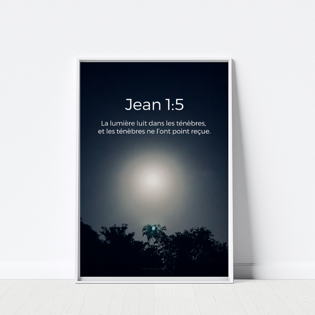 Affiche Jean 1:5 — Light Over Darkness