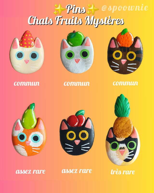 Pins Chats Fruits Mystères 