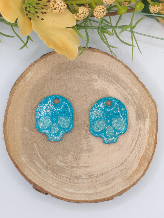 Tête de Mort Bleu Paillettes 