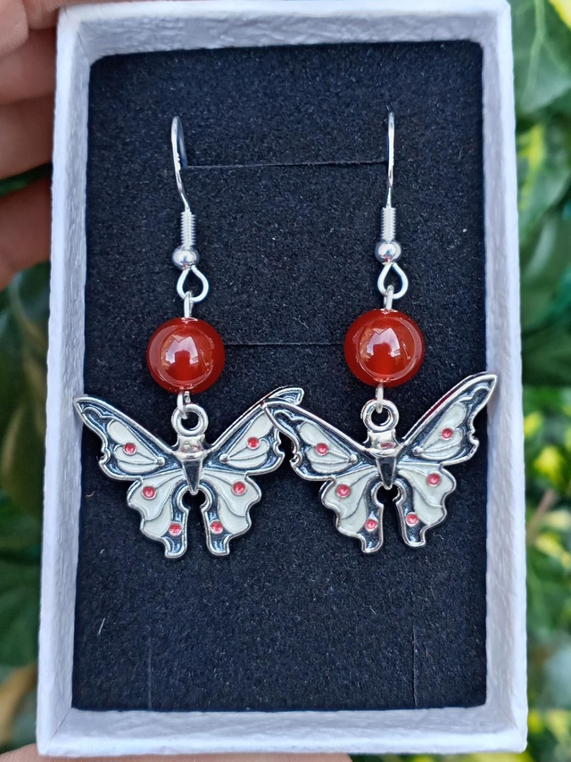 Carnelian Bead Earrings