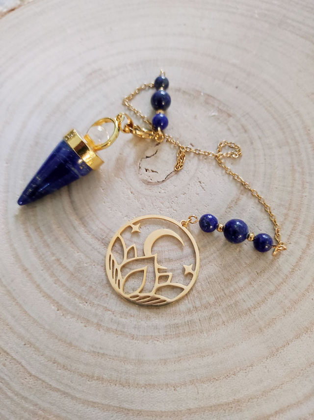 Pendule Divinatoire 2en1 Pendentif Lapis lazuli