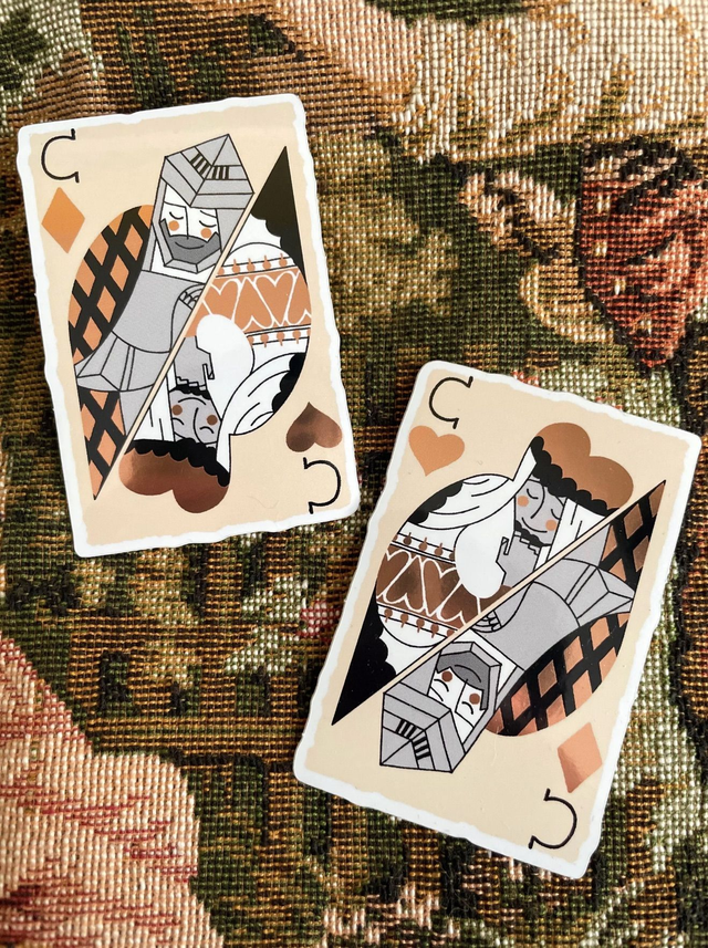 "Heart And Diamond" Shiny Sticker