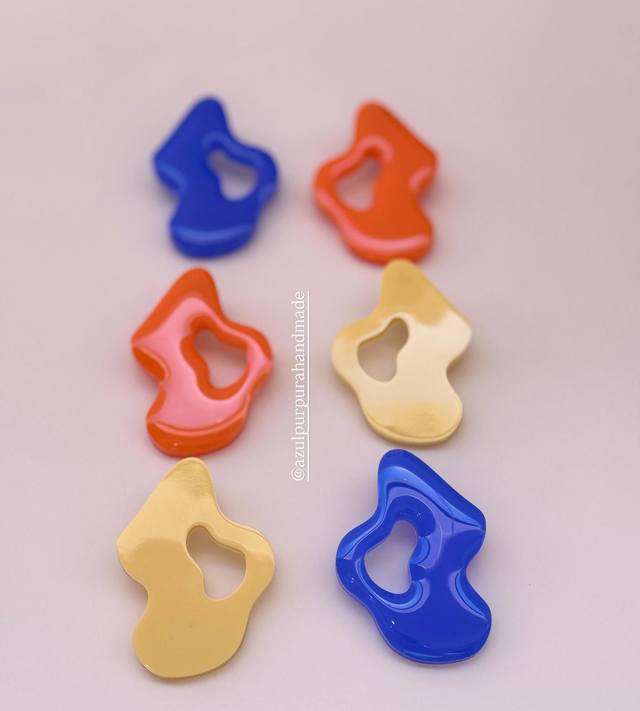 Brincos Geodo coloridos