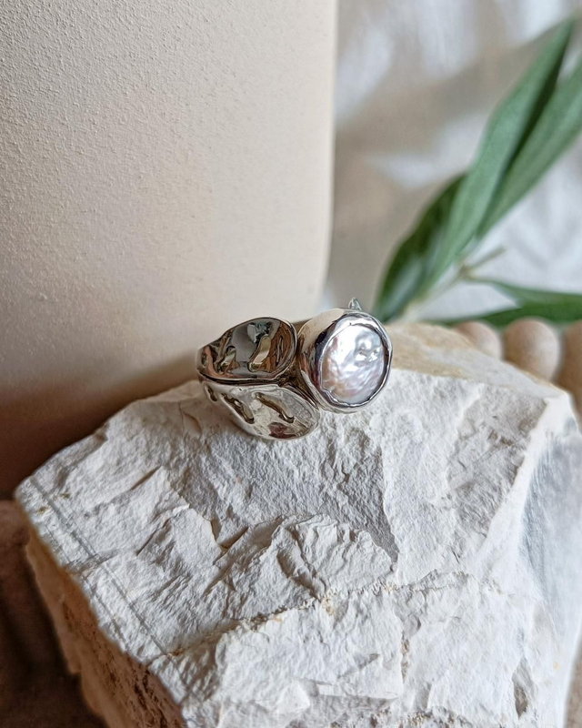 Anello Monstera e Perla 