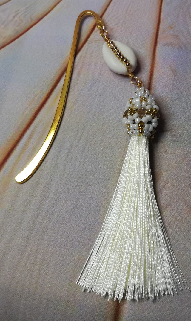 Marque Page Pompon  Blanc